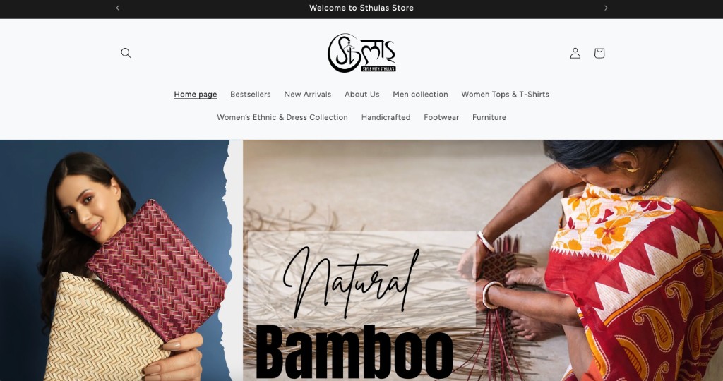 Sthulas eCommerce — Homepage Hero