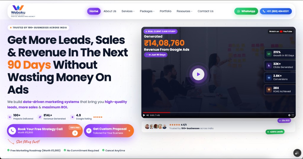 Weboku Agency — Homepage Hero